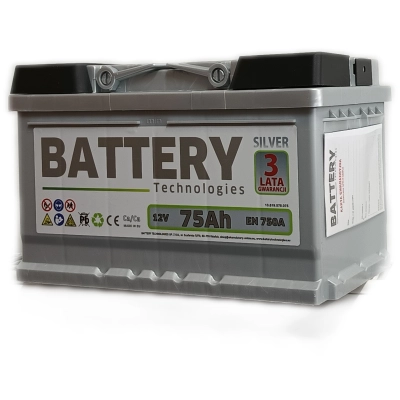 Akumulator Battery Technologies 75Ah 750A Silver